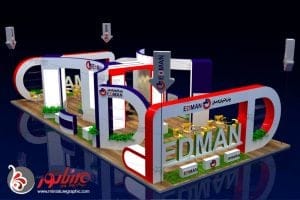 طراحی غرفه نمایشگاه لوله و اتصالات کشاورزی مشهد، شرکت پلی اتیلن آدمان