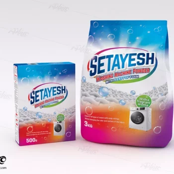 طراحی بسته بندی پودر ماشین لباسشویی Washing machine powder packaging design