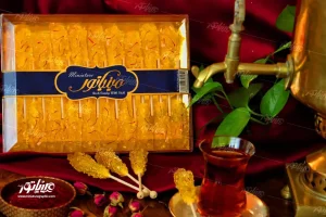 Saffron candy label design   طراحی لیبل بسته بندی نبات مینیاتور تعرفه طراحی بسته بندی   تعرفه طراحی لیبل