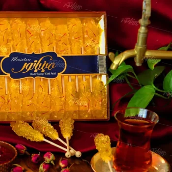 Saffron candy label design - طراحی لیبل بسته بندی نبات مینیاتور تعرفه طراحی بسته بندی - تعرفه طراحی لیبل
